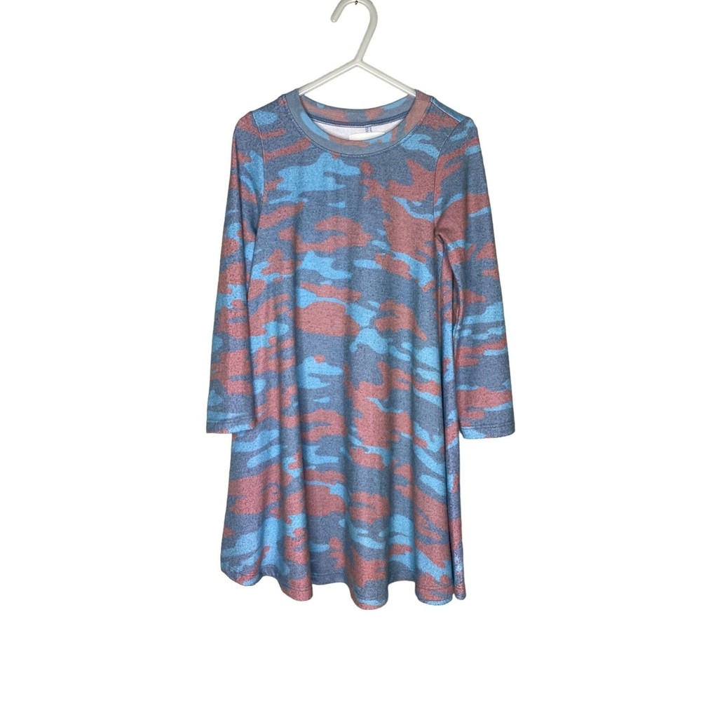 Sol Angeles Little Girl Dress Size 6 Camo Red Blue